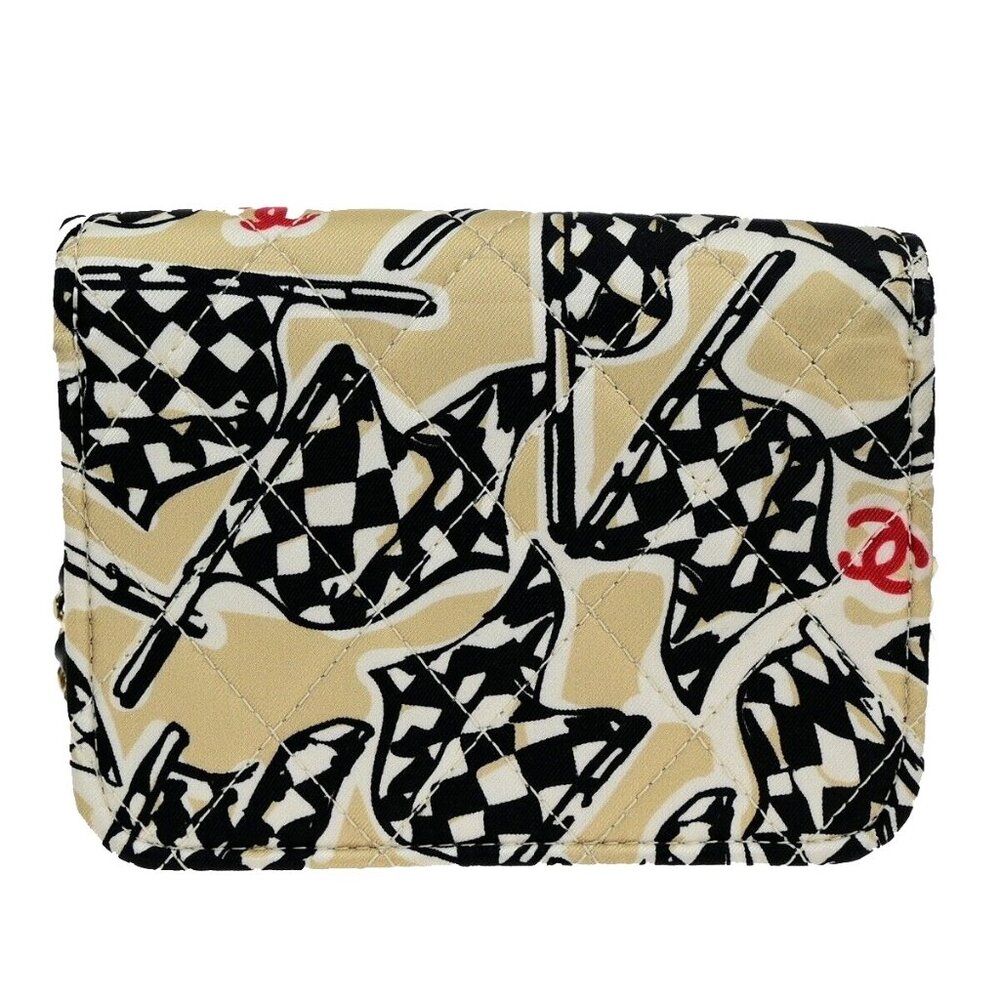 CHANEL CC Checkered Flag Year-End Gift Chain Mini Shoulder Bag Canvas 685RL020